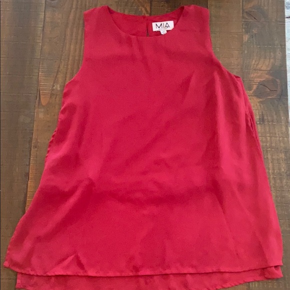 MIA New York Girls Red Blouse 8/10 Med - Picture 2 of 5